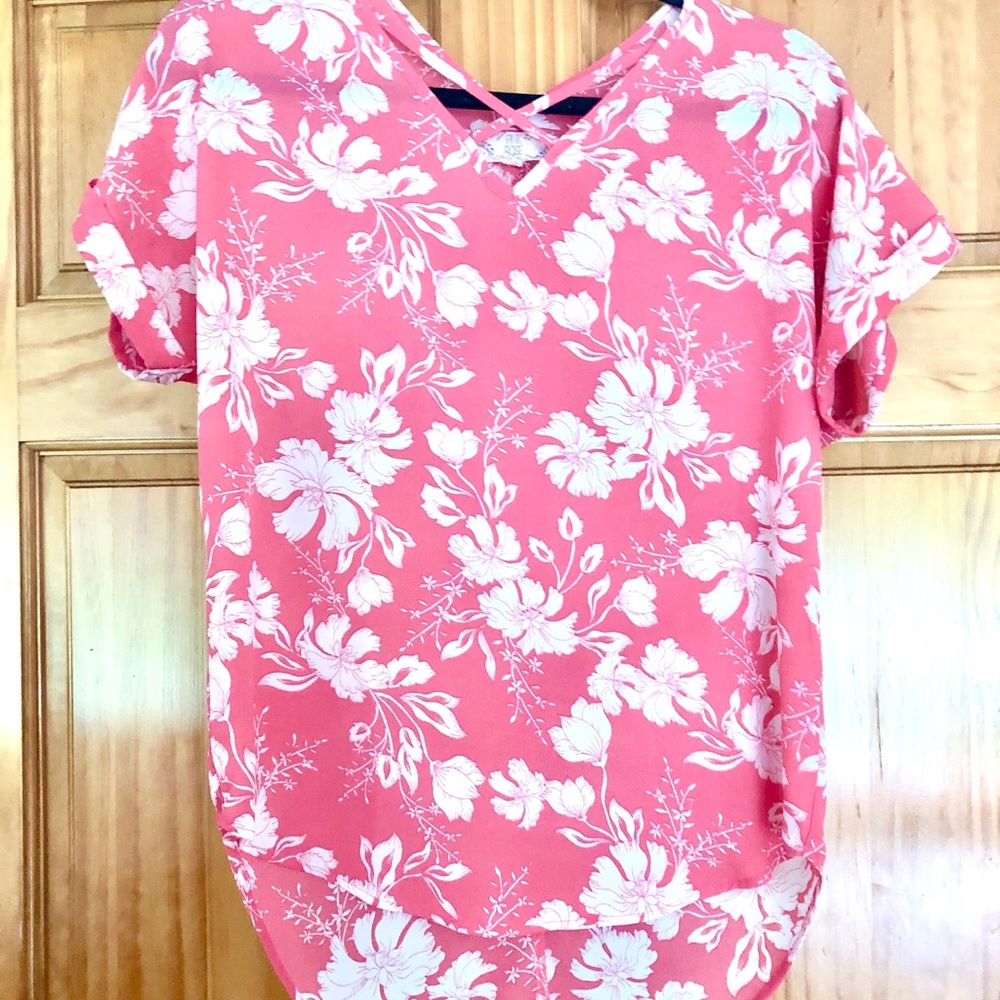 Pink Criss Cross Blouse